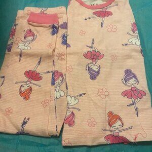 PJ&ME Girls Size:5T PJ SET "BALLERINA STRIPED FLOWER SET"